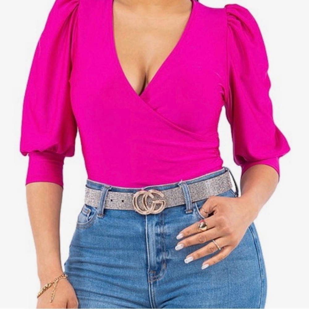 Elegant Pink Wrap Top